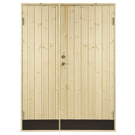 Dubbele dichte deur incl. kozijn - Rechtsdraaiend - Onbehandeld - 127,8 x 187,8 cm