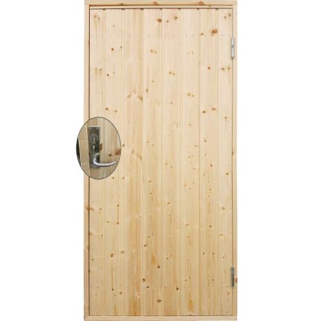 Enkele dichte deur incl. kozijn en beslag - Rechtsdraaiend - Onbehandeld - 88,6 x 197,8 cm