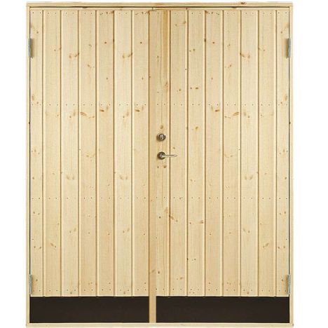 Dubbele dichte deur incl. kozijn - Rechtsdraaiend - Onbehandeld - 151,2 x 197,8 cm