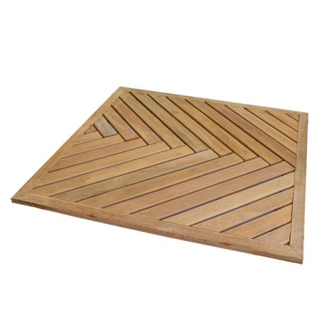 Terrastegel hardhout Bankirai - Visgraat - 100 x 100 cm (24 mm) vlak geschaafd