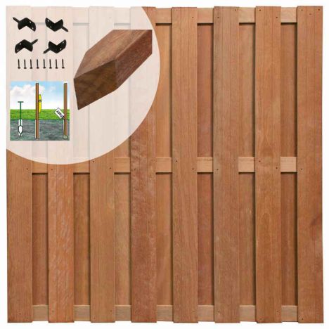 Smaragd Schutting set hardhout keruing Robuust recht 15L v-groef (9,51 meter)