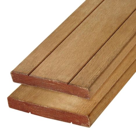Vlonderplank hardhout Kapur 2,8 x 19 cm (365 cm) v-groef/vlak