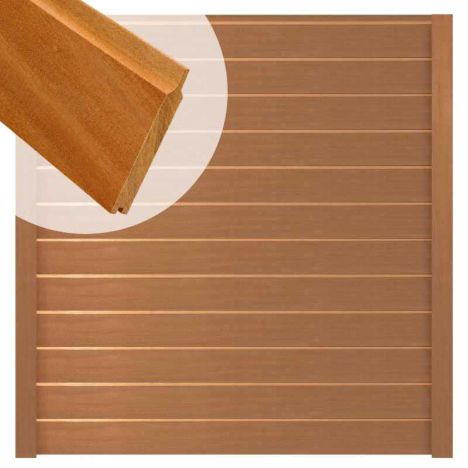 Zelfbouw schutting hardhout Bankirai dubbelzijdig rabat 180 x 180 cm geschaafd