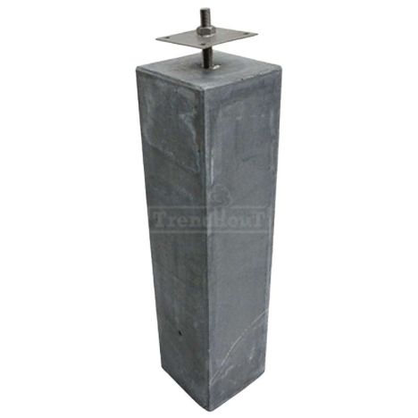 Betonpoer glad (15 x 15 x 60 cm ) incl. RVS stelanker