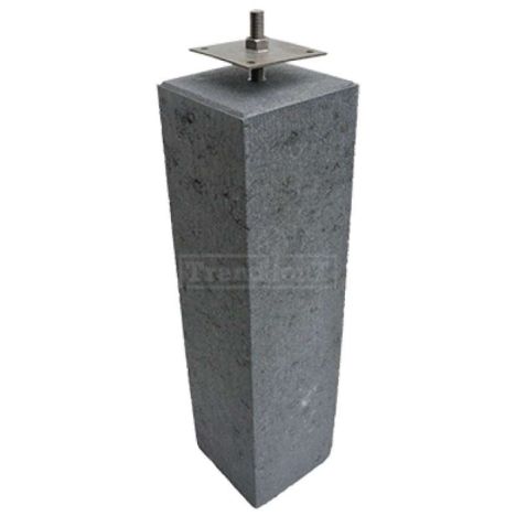 Betonpoer ruw (15 x 15 x 60 cm ) incl. RVS stelanker