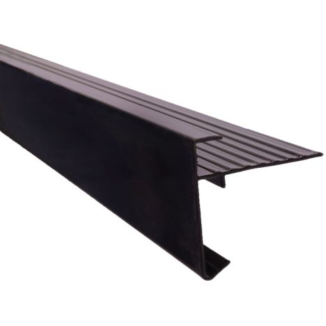 Daktrim aluminium zwart recht 250 cm (35 mm)
