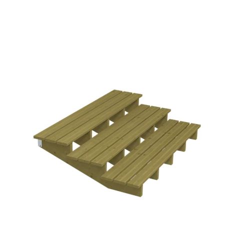 Tuintrap hout lui - 3 treden - inclusief treden - 118 x 42 x 180 cm