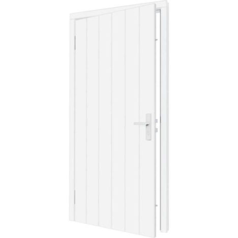 Enkele plaatdeur met kozijn - linksdraaiend - wit - 930 x 2115 mm incl. beslag