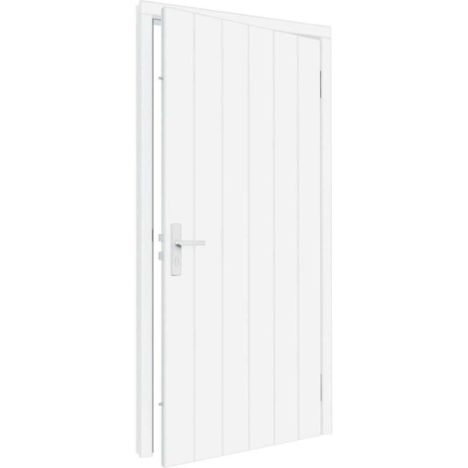Enkele plaatdeur met kozijn - rechtsdraaiend - wit - 930 x 2115 mm incl. beslag