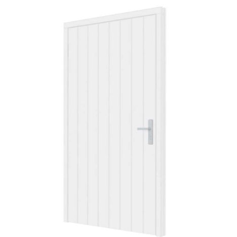 Enkele plaatdeur XL met kozijn - linksdraaiend - wit - 1200 x 2115 mm incl. beslag