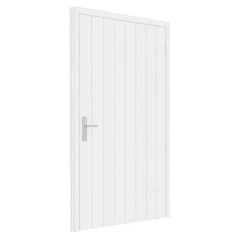 Enkele plaatdeur XL met kozijn - rechtsdraaiend - wit - 1200 x 2115 mm incl. beslag