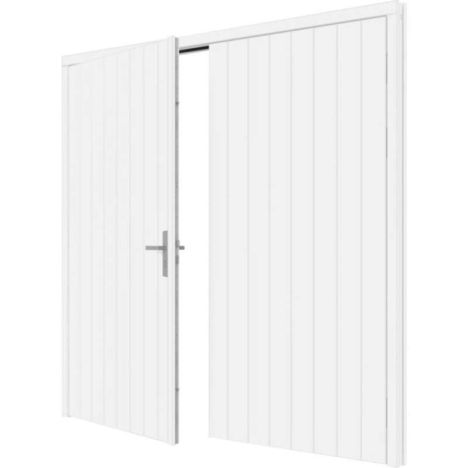 Dubbele plaatdeur XL met kozijn - wit - 1200 x 2115 mm incl. beslag