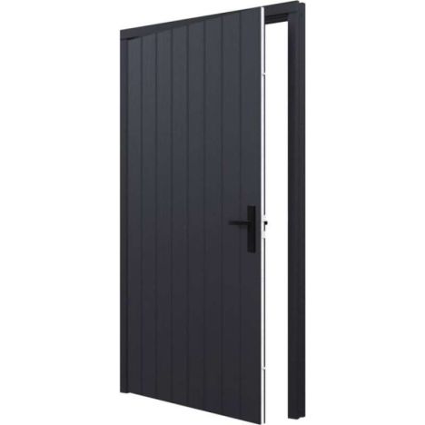 Enkele plaatdeur XL met kozijn - linksdraaiend - zwart - 1200 x 2115 mm incl. beslag