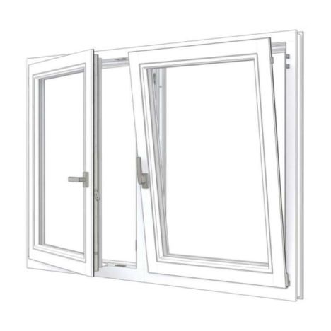 RKC Meranti wit - 2x draai/kiep LD + RD - 154,8 x 107,4 cm
