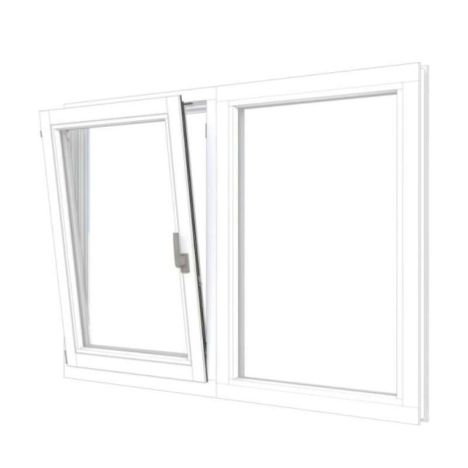 RKC Meranti wit - draai/kiep LD + vast - 154,8 x 107,4 cm