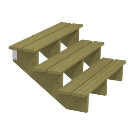 Tuintrap hout - 3 treden - inclusief treden - 76 x 54 x 120 cm