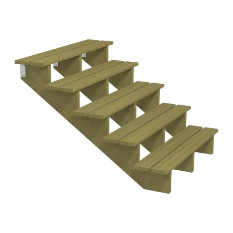 Tuintrap hout - 5 treden - inclusief treden - 126 x 88 x 120 cm