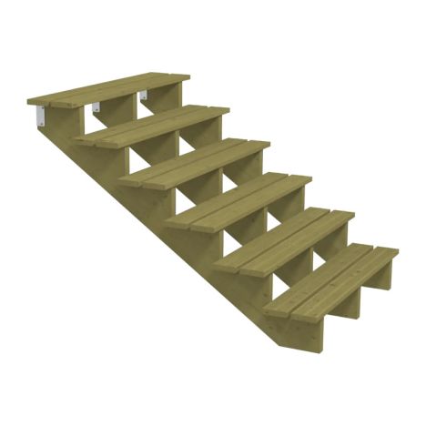 Tuintrap hout - 6 treden - inclusief treden - 150 x 102 x 120 cm