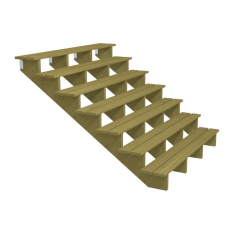 Tuintrap hout - 7 treden - inclusief treden - 175 x 119 x 180 cm