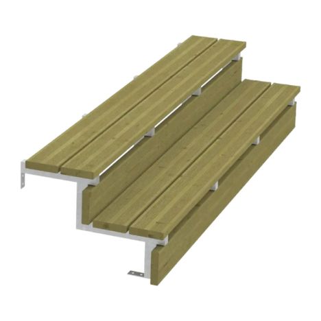 Tuintrap staal - 2 treden - inclusief treden 180 cm