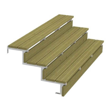 Tuintrap staal - 3 treden - inclusief treden 180 cm