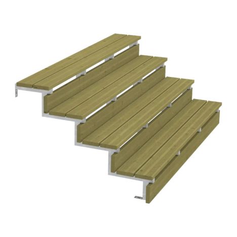 Tuintrap staal - 4 treden - inclusief treden 180 cm