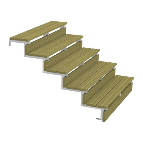 Tuintrap staal - 5 treden - inclusief treden 120 cm