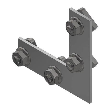 Haakse hoek aluminium - tbv alu balken 4,0 x 4,0 en 7,5 x 4,0 cm