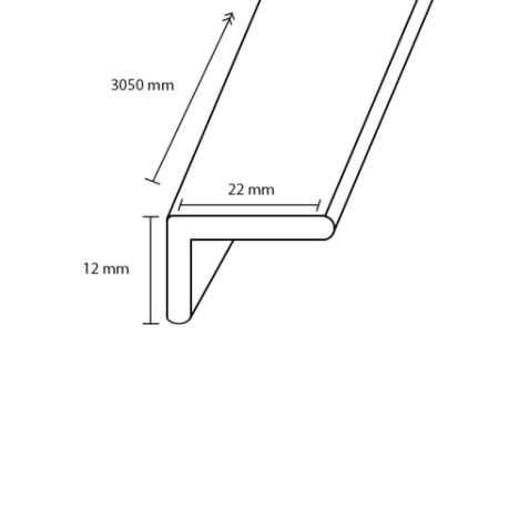 Hoeklat MDF - Karlstad Leisteen - 22 x 22 mm 305 cm