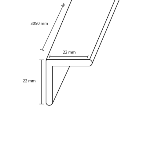 Hoeklat MDF - Lulea Grijs Marmer - 22 x 22 mm 305 cm