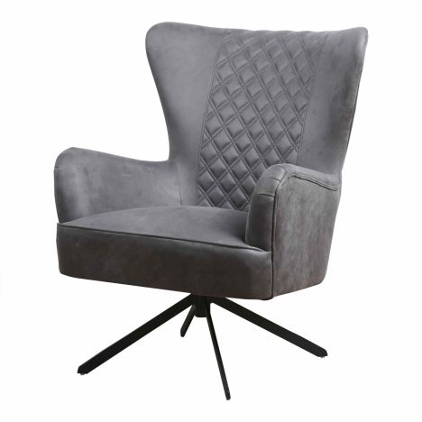 Fauteuil Daley | lederlook Soft antraciet