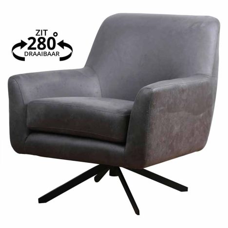 Fauteuil - Dion - stof Soft antraciet