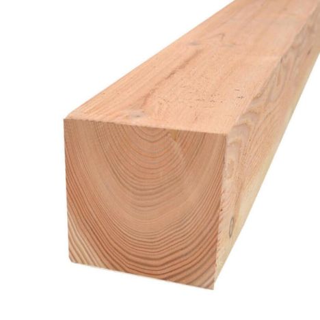 Paal Douglas 7,5 x 7,5 cm fijnbezaagd