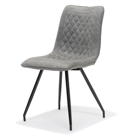 Eetkamerstoel - Brescia - lederlook Soft steel