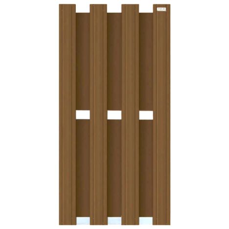 Schutting composiet Design bruin met blank aluminium frame (90 x 180 cm)
