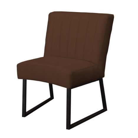 Eetkamerstoel - Hengelo - geschikt voor ronde tafel - stof Element donkerbruin 25