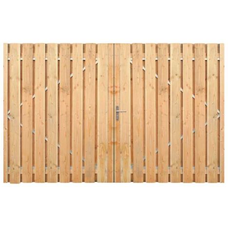 Dubbele poort Douglas met stalen frame incl. beslag (300 x 195 cm)