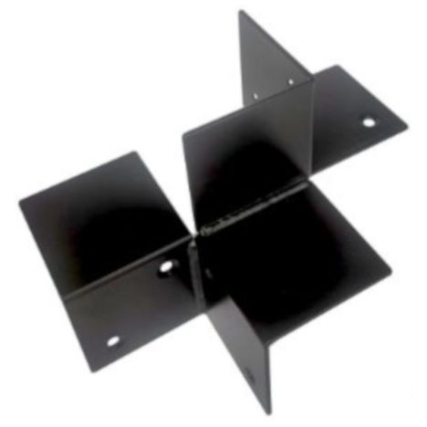 Houtverbinding vierweg - verzinkt en zwart gepoedercoat - 85 x 85 mm