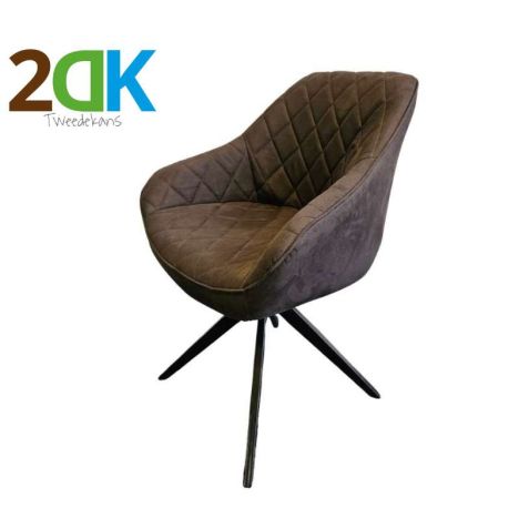 Tweedekans - Eetkamerstoel - Neil - met draaivoet - lederlook Toronto antraciet