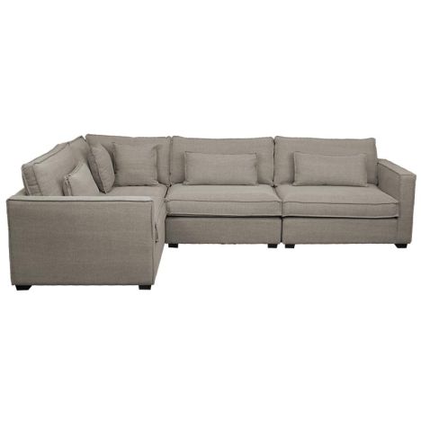 Modulaire bank - Mazur - stof Kiss taupe 181 - zelf samenstellen