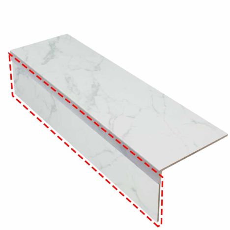 Stootbord (3 stuks) - Laminaat - White Marble - 130 x 20 cm