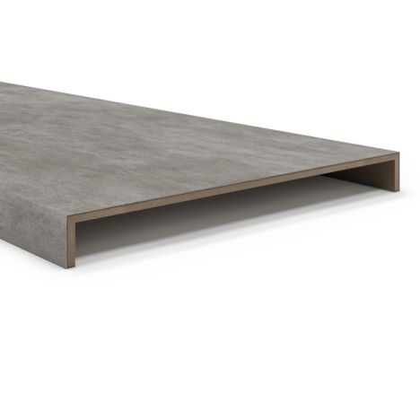 Overzettreden met neus (2 treden) - PVC toplaag - Mercurius grey - 150 x 55 cm
