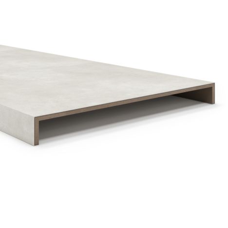 Overzettreden met neus (2 treden) - PVC toplaag - Moon grey - 150 x 55 cm