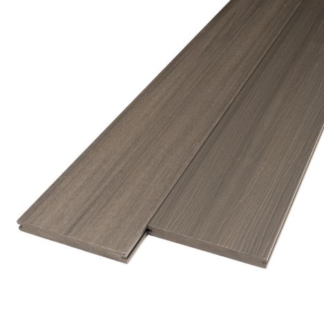 Vlonderplank composiet massief 2,3 x 19 cm Slate Grey vlak/houtnerf