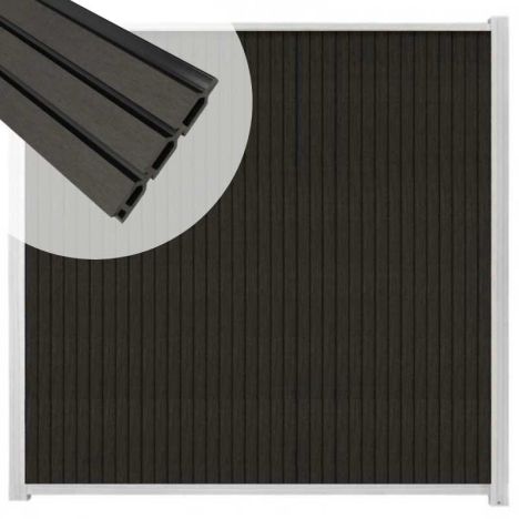 Zelfbouw schutting verticaal Rhombus Triple antraciet - wit alu accessoires (170 x 180 cm)