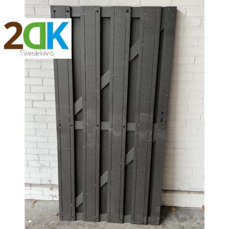 Tweedekans - Tuindeur composiet Stijl antraciet met antra alu frame incl. beslag (90 x 180 cm)