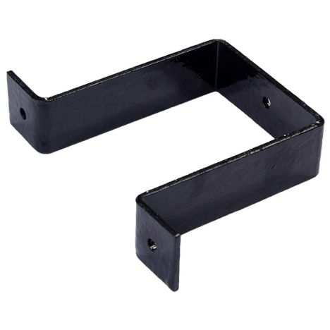 Terrasschermbeugel thermisch verzinkt - zwart gepoedercoat - regenpijp oplossing (13 x 10 cm)