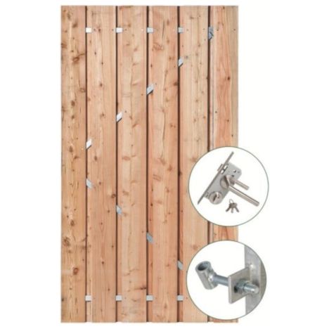 Tuindeur Douglas recht met stalen frame (100 x 195 cm) inclusief beslag