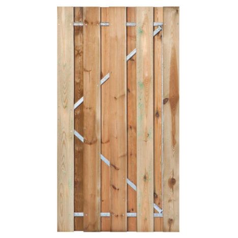 Tuindeur grenen recht met stalen frame groen geimpregneerd 195 cm - diverse breedtes