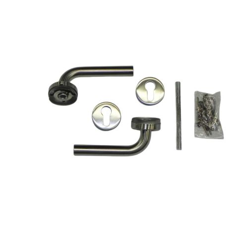 Deurkruk met rozetten voor tuindeur - stift 120 mm